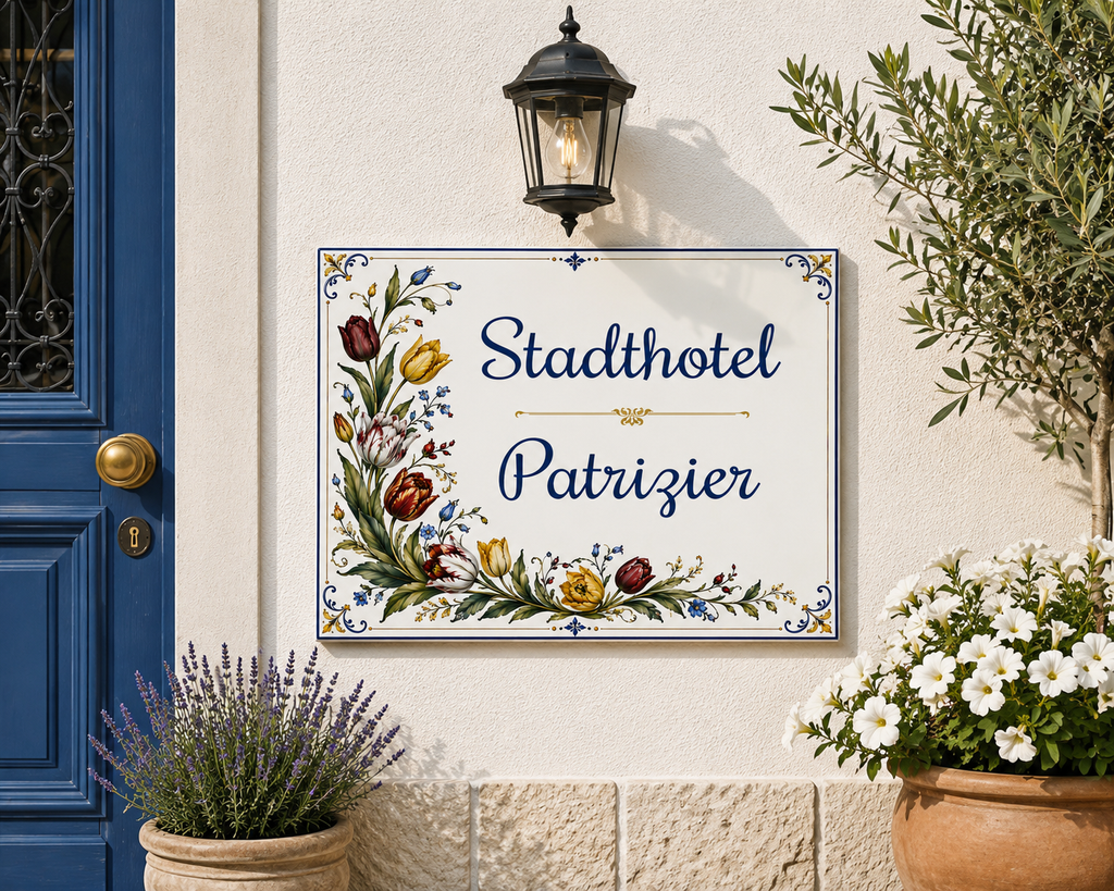 Personalisiertes Keramik-Hausschild 20×25 cm – Klassisch – Kalabula