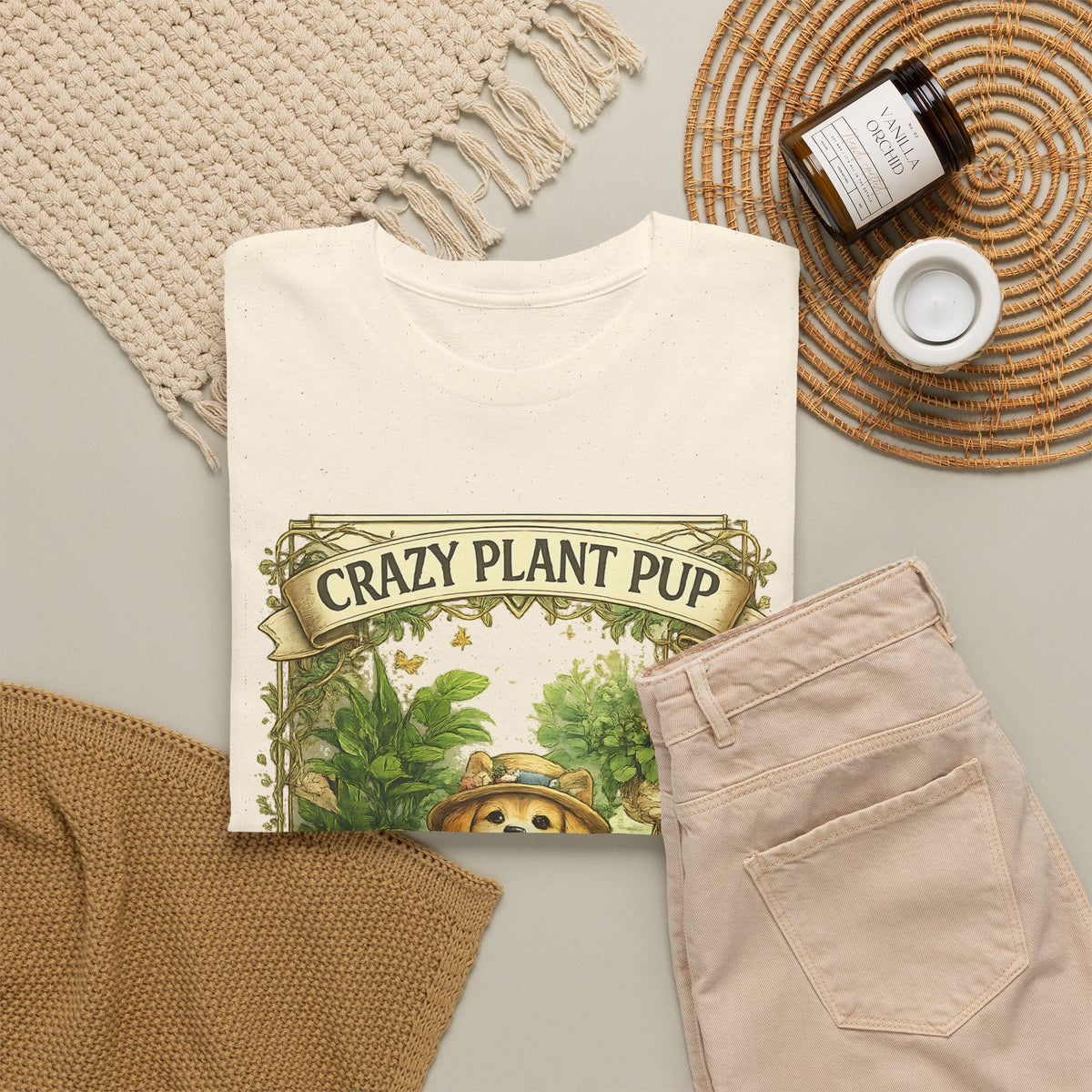 Crazy Plant Pup T-Shirt – Lustiger Hund & Pflanzenfan Grafik-T-Shirt