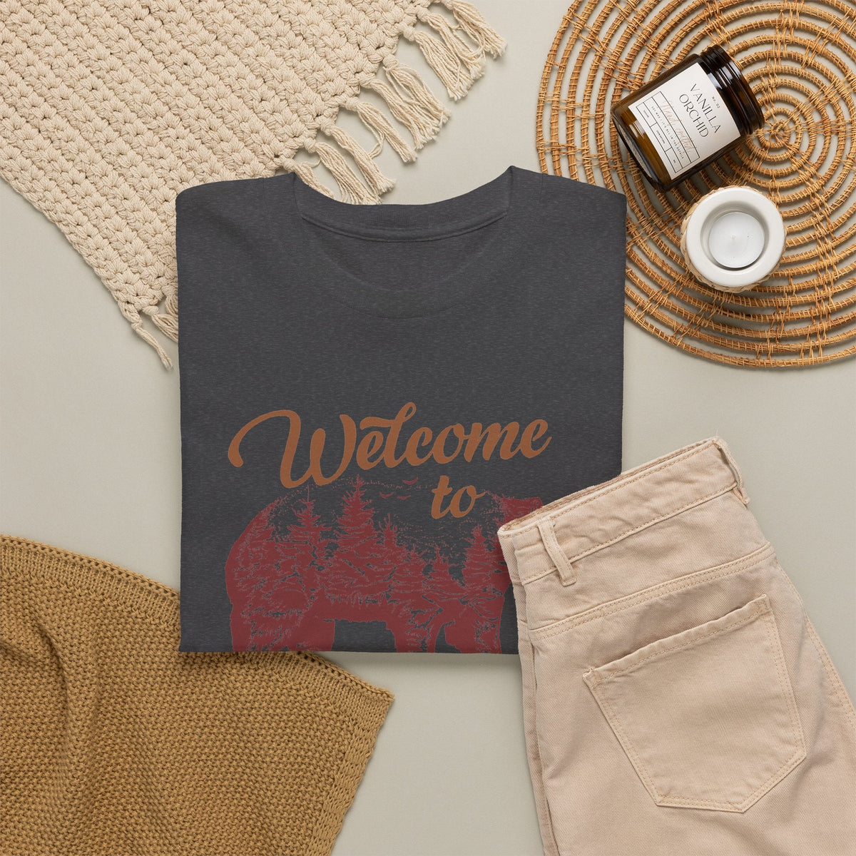 Welcome to California T-Shirt – Vintage Kalifornien-Bär Grafik-T-Shirt