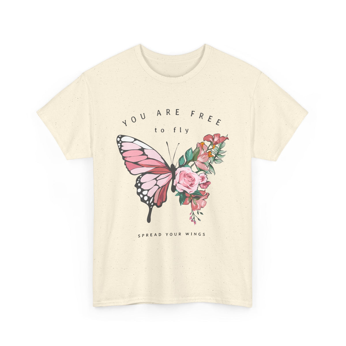 “You Are Free to Fly” Butterfly T-Shirt – Blumen & Inspiration Grafik-T-Shirt