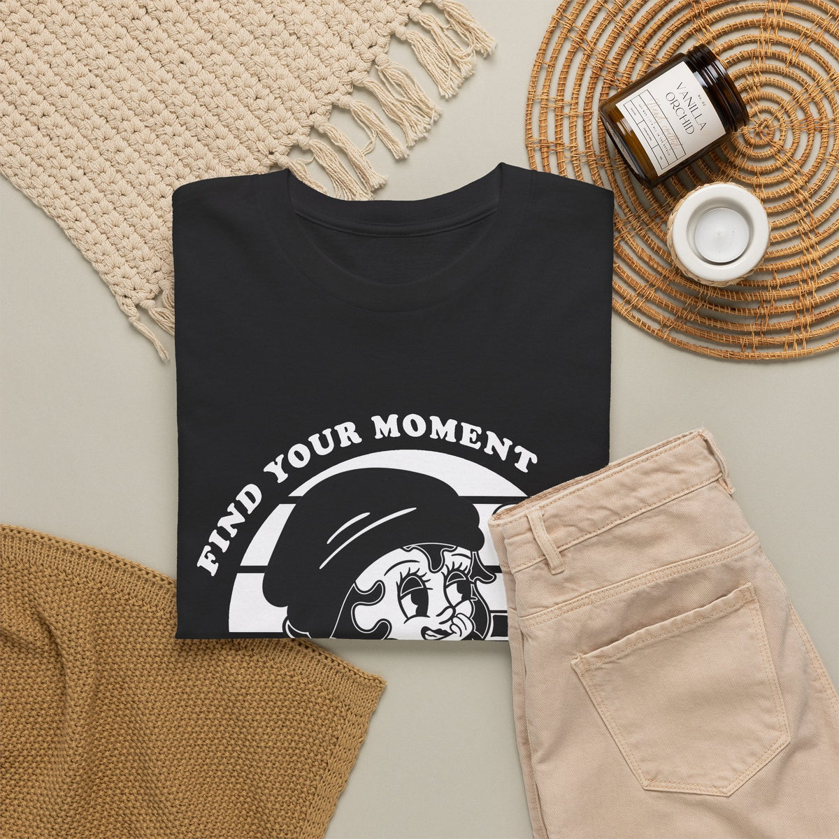 Keep Smiling T-Shirt – Vintage Girl & positiver Spruch Grafik-T-Shirt