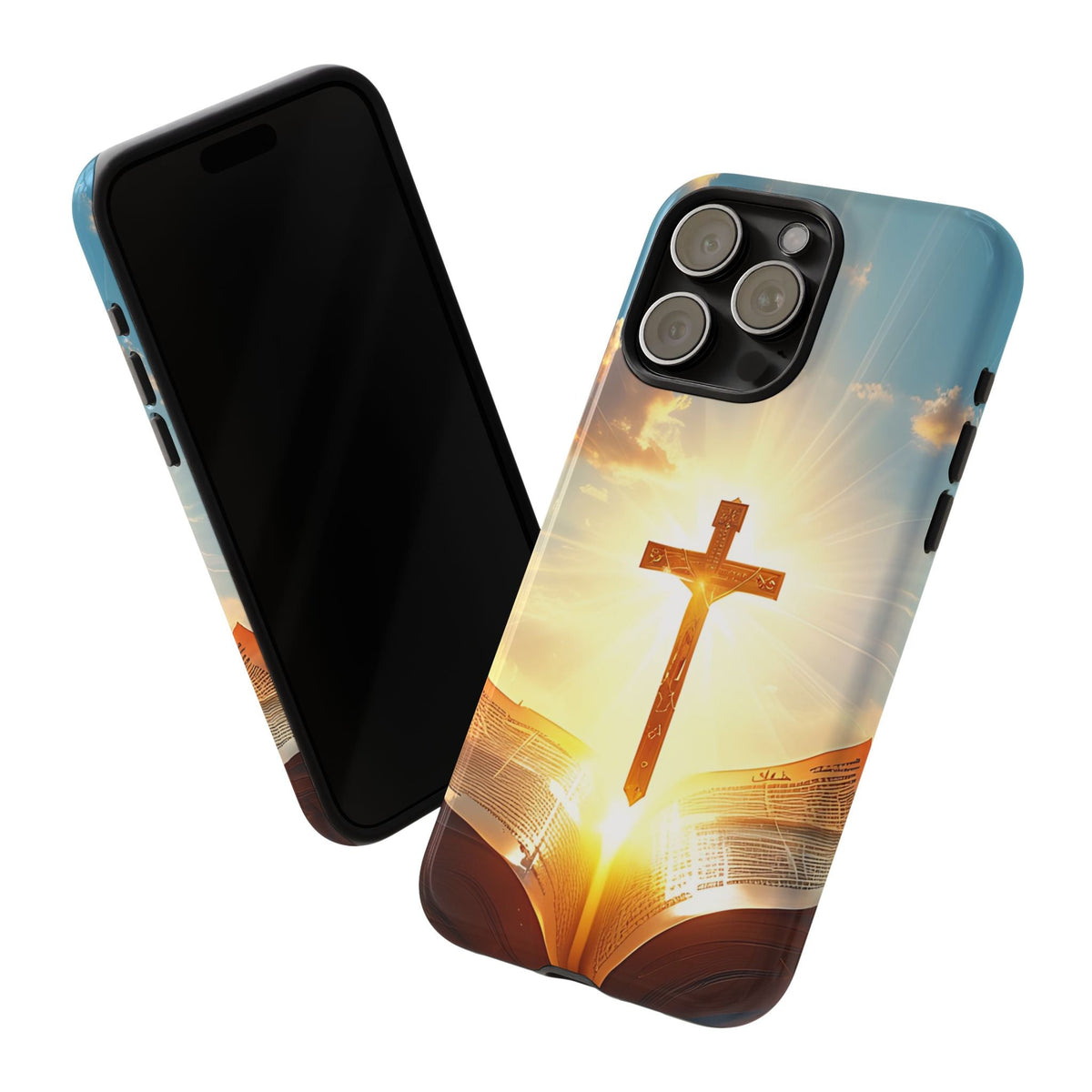 Christliches Kreuz & Bibel Robuste Handyhülle – Glaubensdesign
