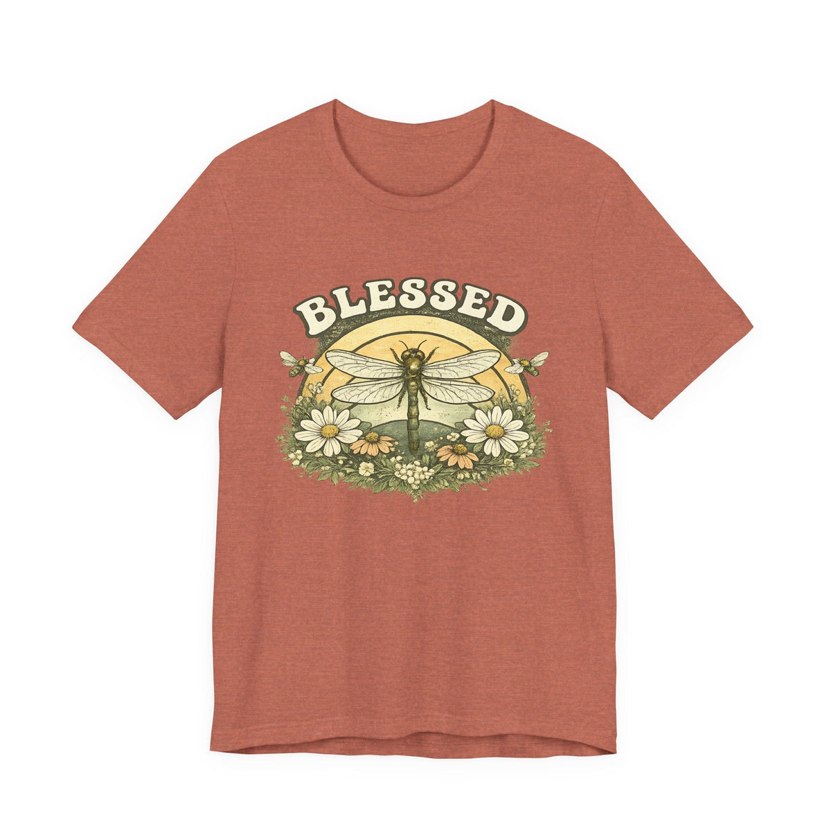 Blessed Dragonfly T-Shirt Blumen & Natur T-Shirt Boho & Glaube T-Shirt Vintage-Botanik Graphic