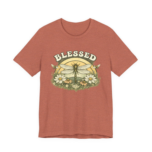 Blessed Dragonfly T-Shirt Blumen & Natur T-Shirt Boho & Glaube T-Shirt Vintage-Botanik Graphic