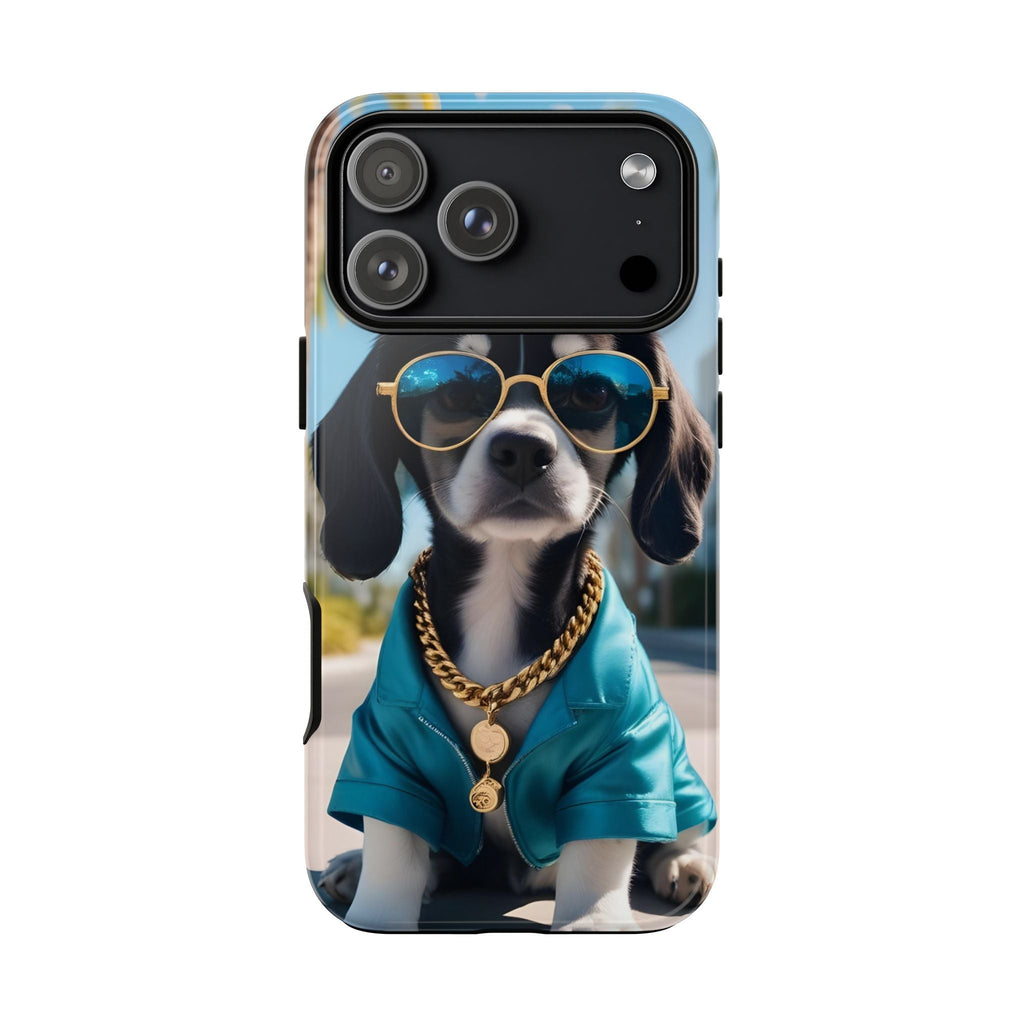 Cooler Hund Handyhülle – Robuste Handyhülle mit Sonnenbrille & Sommerstil