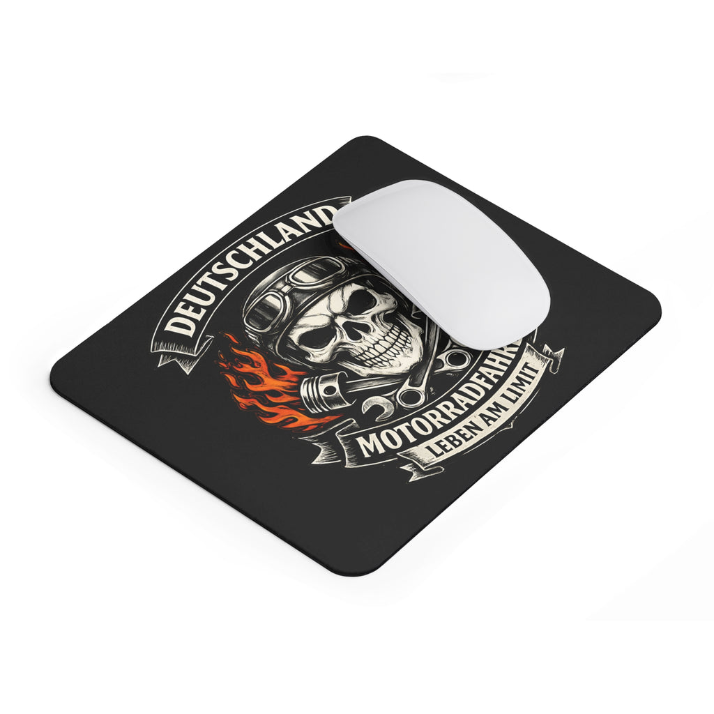 Deutschland Motorradfahrer Mousepad – Biker Totenkopf Design – Mousepad von Kalabula, 23,2 × 19,4 cm