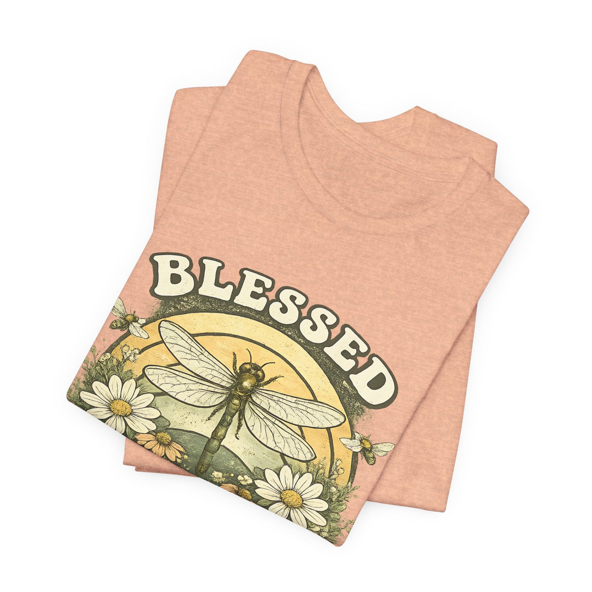 Blessed Dragonfly T-Shirt Blumen & Natur T-Shirt Boho & Glaube T-Shirt Vintage-Botanik Graphic