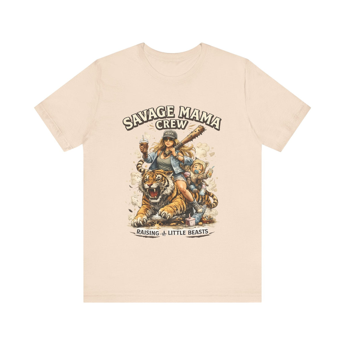 Savage Mama Crew T-Shirt Lustige Mama T-Shirt, Starke Mama Grafik-T-Shirt, Geschenk für coole Mamas