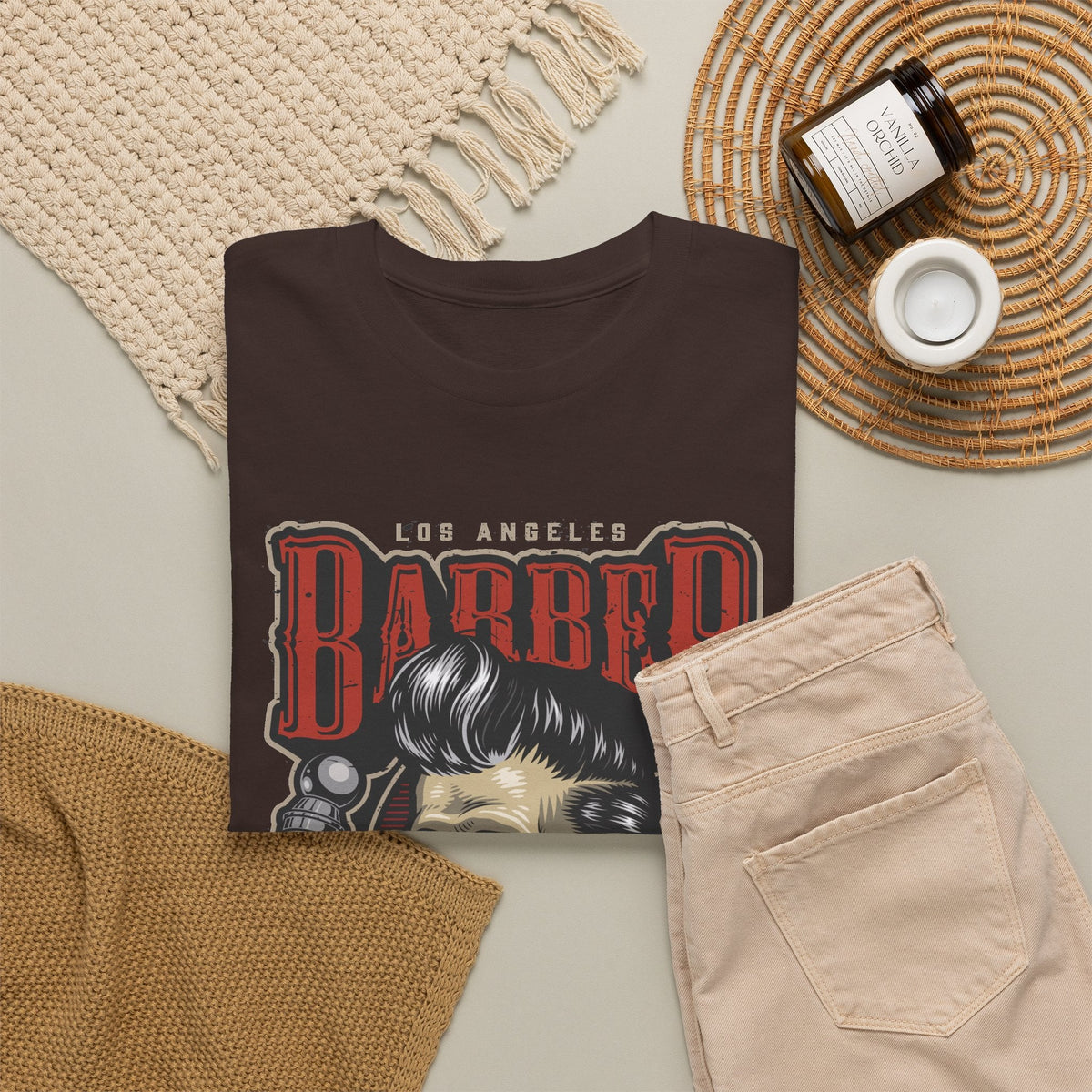 Barber Skull T-Shirt – Vintage Barbershop Grafik-T-Shirt