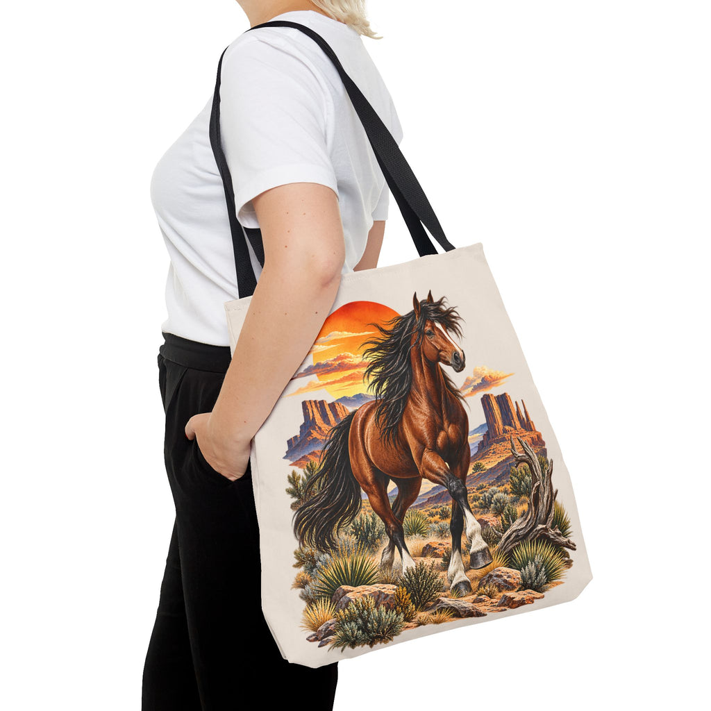 Pferde Stofftasche – Western Wildpferd Einkaufstasche X1