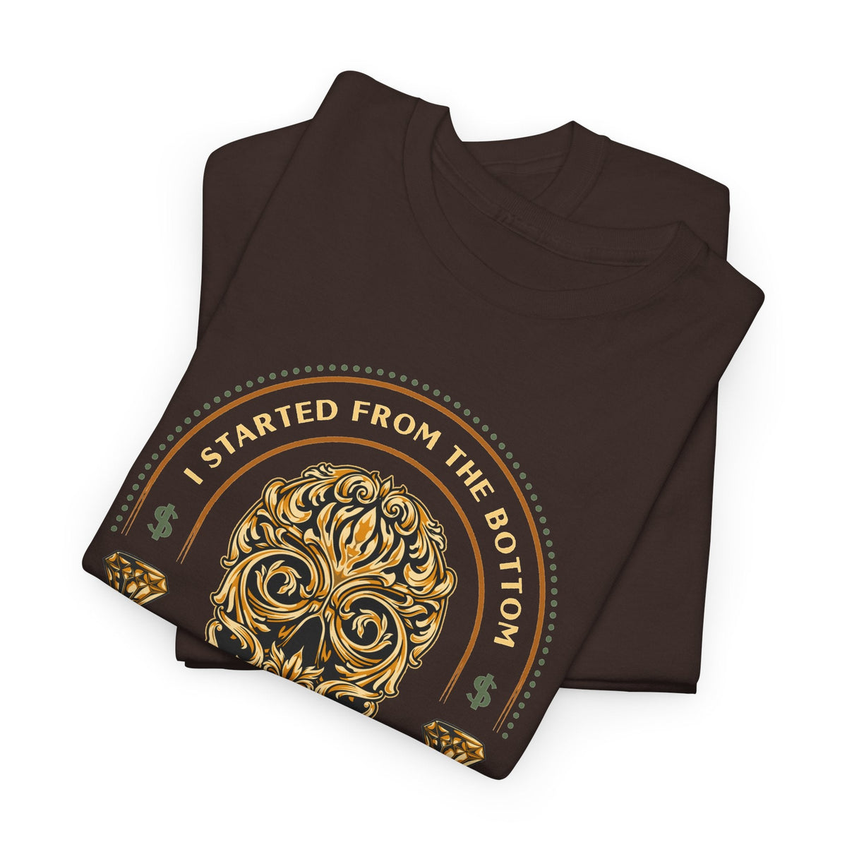 “Started From the Bottom” Skull T-Shirt – Vintage Biker Grafik-T-Shirt