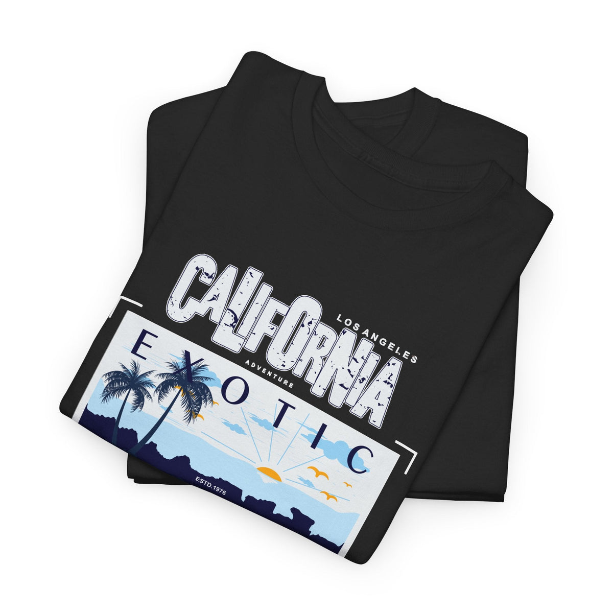 Kalifornien Strand T-Shirt – Sonnenuntergang & Küste Grafik-T-Shirt