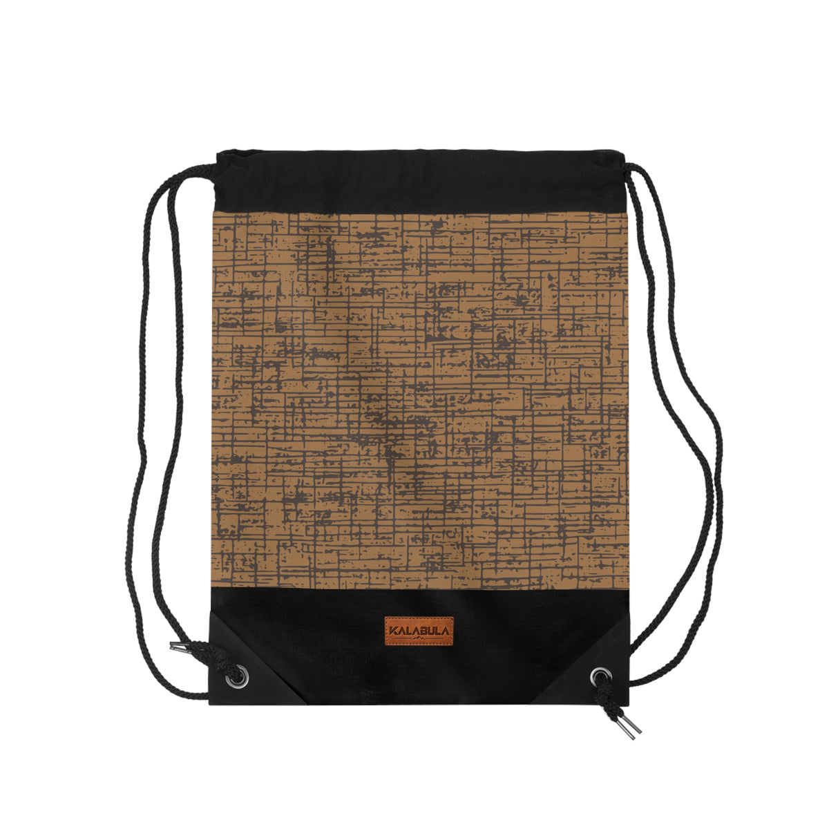 Vintage Turnbeutel Braun Schwarz – Retro Linienmuster von Kalabula