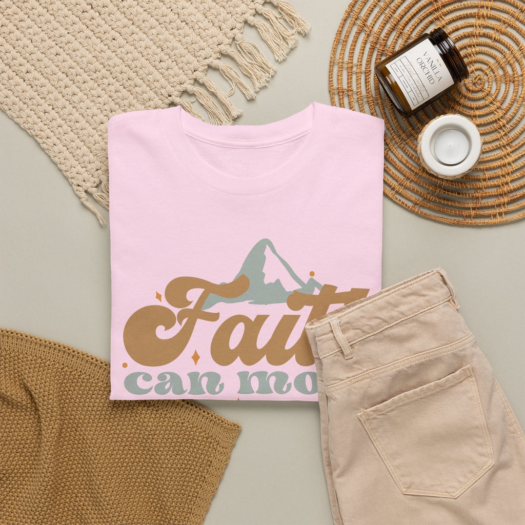 Faith Moves Mountains T-Shirt – Christlicher Glaube Grafik-T-Shirt