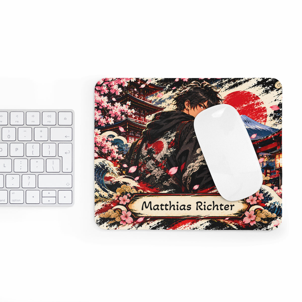 Personalisiertes Anime Mousepad mit Name – Japan Design – Mousepad von Kalabula, 23,2 × 19,4 cm