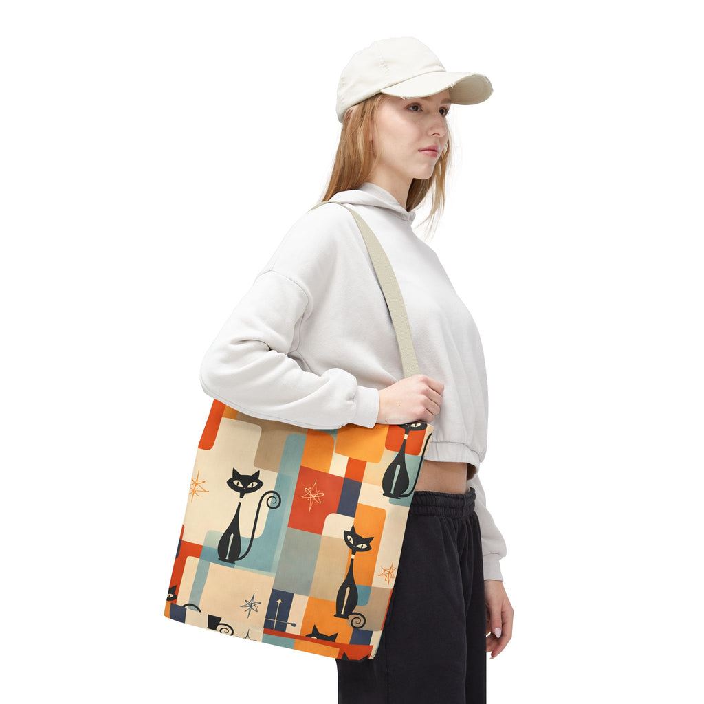 Retro Katzen Stofftasche – Bunte Vintage Katzen Einkaufstasche