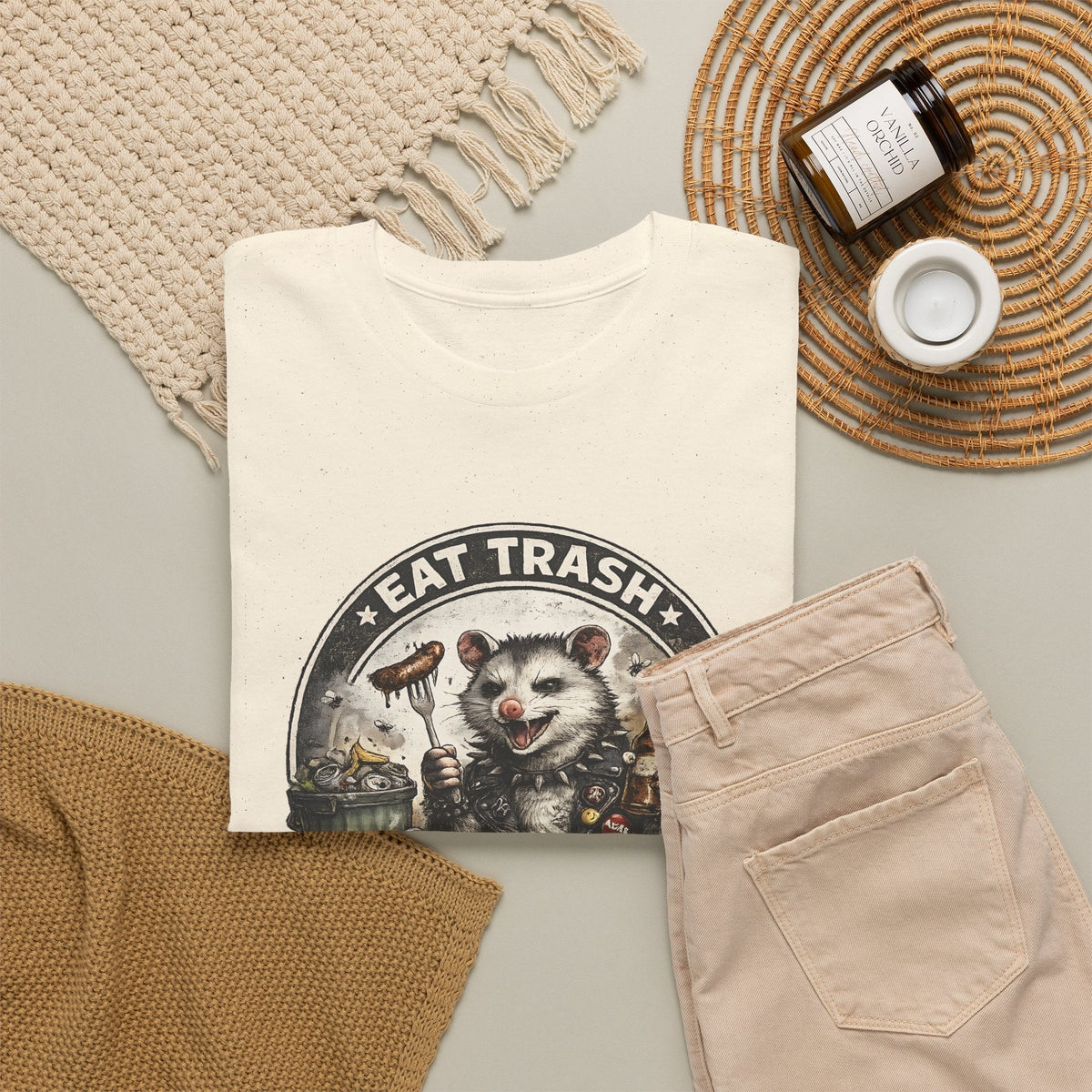 “Eat Trash, Party Hard” Opossum T-Shirt – Lustiges Grafik-Design T-Shirt