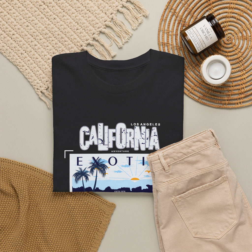 Kalifornien Strand T-Shirt – Sonnenuntergang & Küste Grafik-T-Shirt
