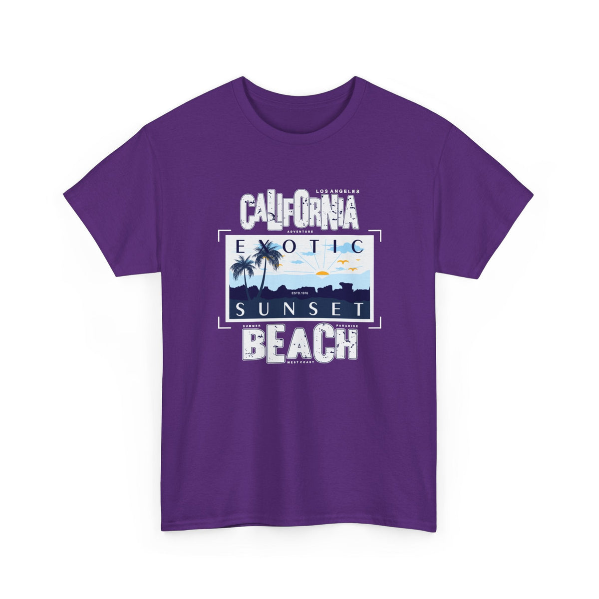 Kalifornien Strand T-Shirt – Sonnenuntergang & Küste Grafik-T-Shirt