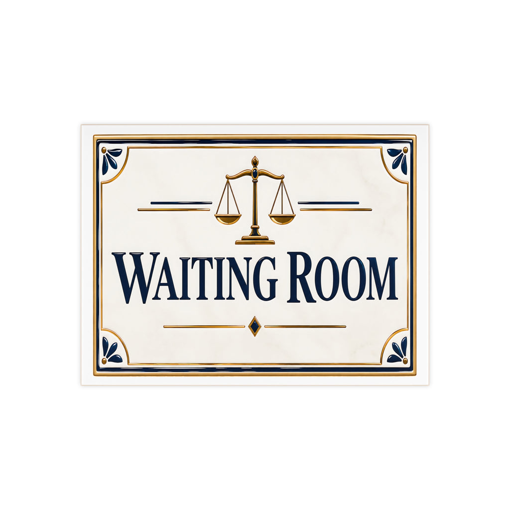 Elegantes Wartezimmer-Schild aus Keramik – Kanzlei & Büro – SE8