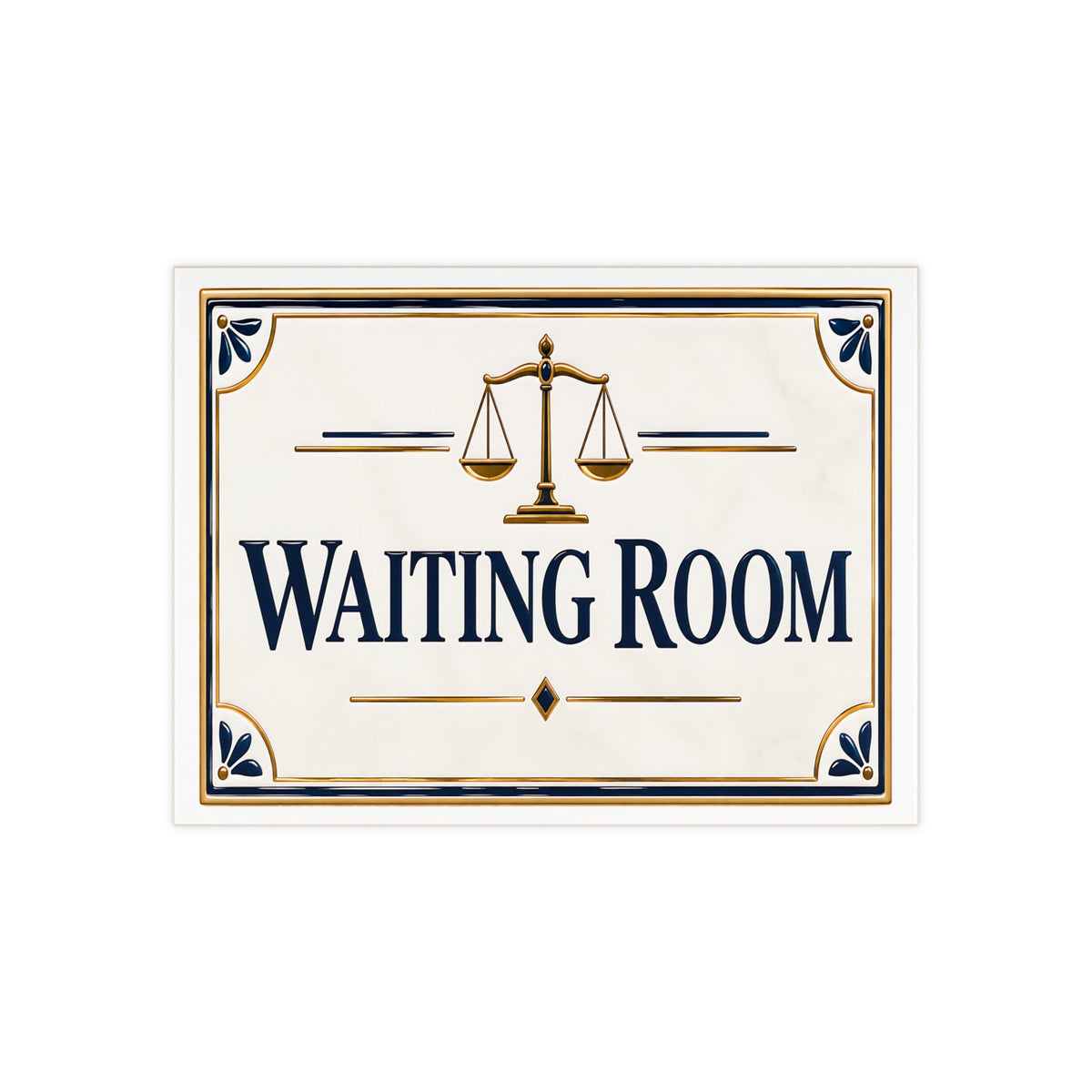 Elegantes Wartezimmer-Schild aus Keramik – Kanzlei & Büro – SE8