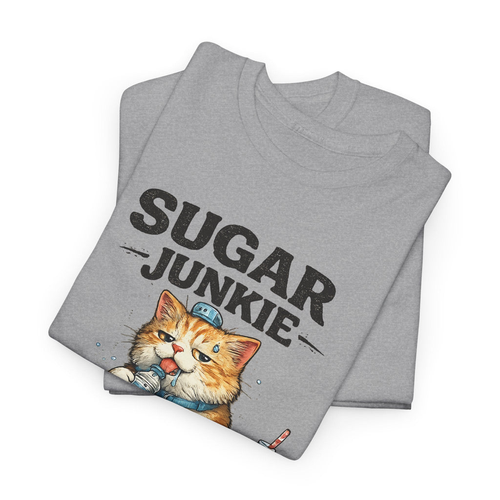“Sugar Junkie – Diabetic Nightmare” T-Shirt – Lustige Katze Grafik-T-Shirt