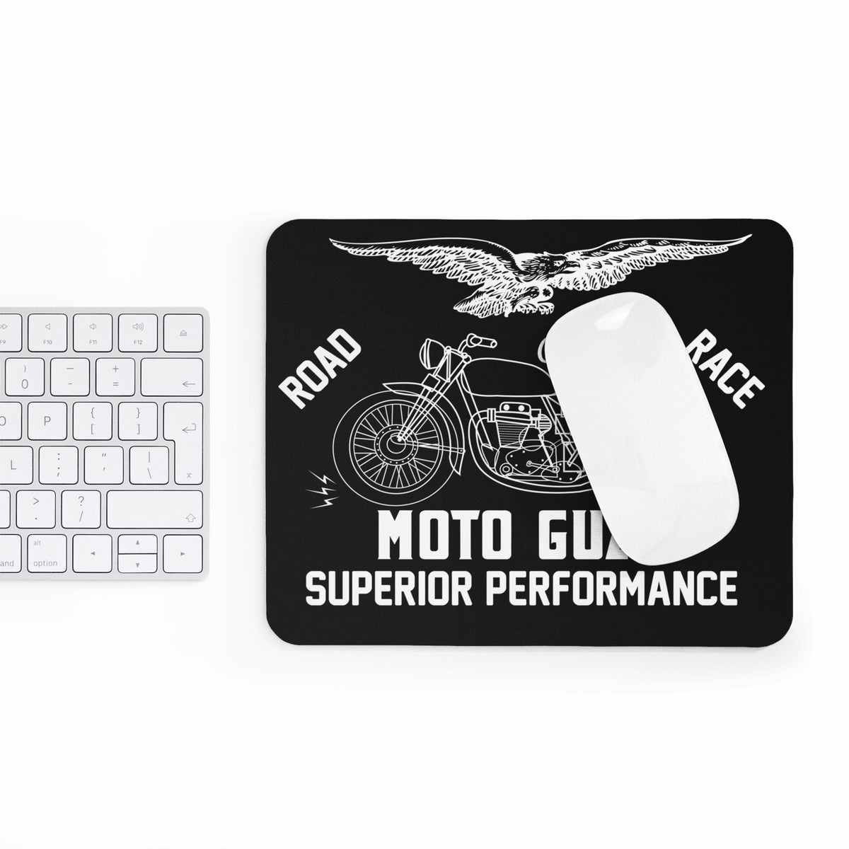 Moto Guzzi California Mousepad – Retro Motorrad Design – Mousepad von Kalabula, 23,2 × 19,4 cm