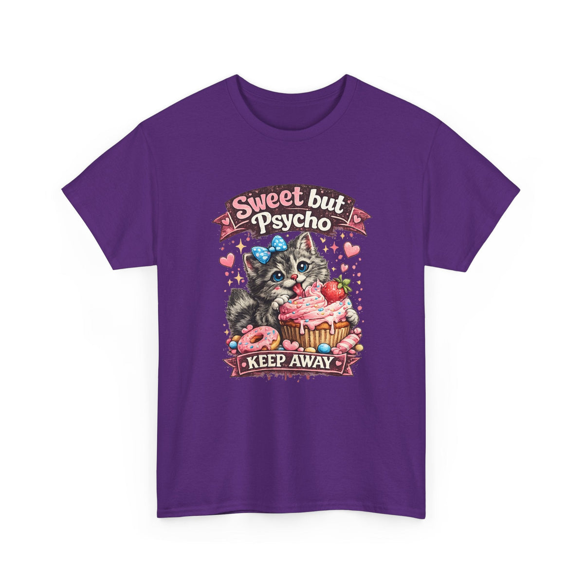 “Sweet But Psycho” T-Shirt – Süße lustige Kawaii-Katze Grafik-T-Shirt