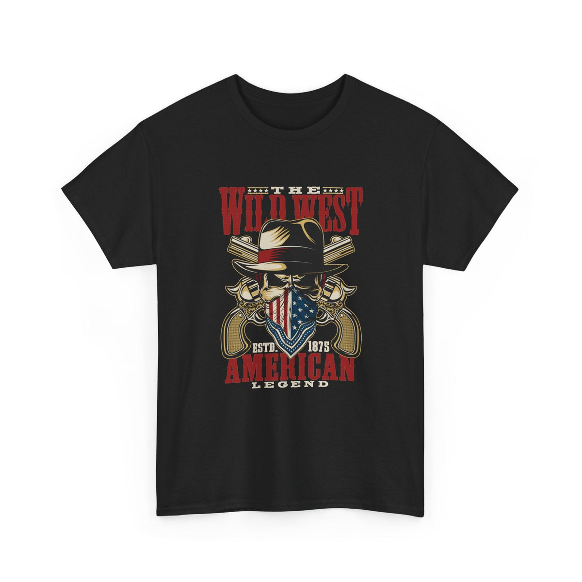 Wild West American Legend T-Shirt – Cowboy-Totenkopf Vintage Western T-Shirt