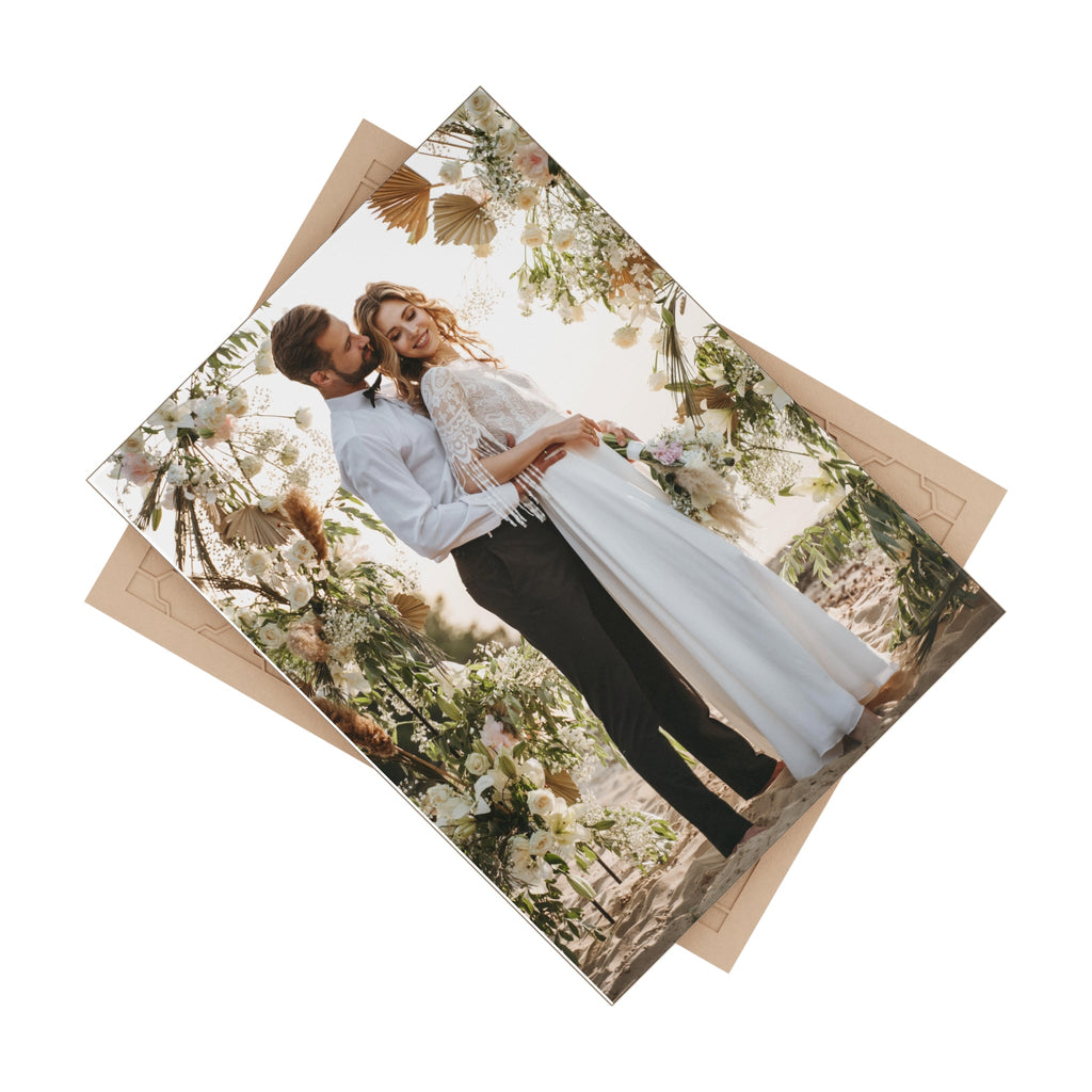 Personalisierte Fototafel aus Keramik – Hochzeit & Paar 20 × 25 cm