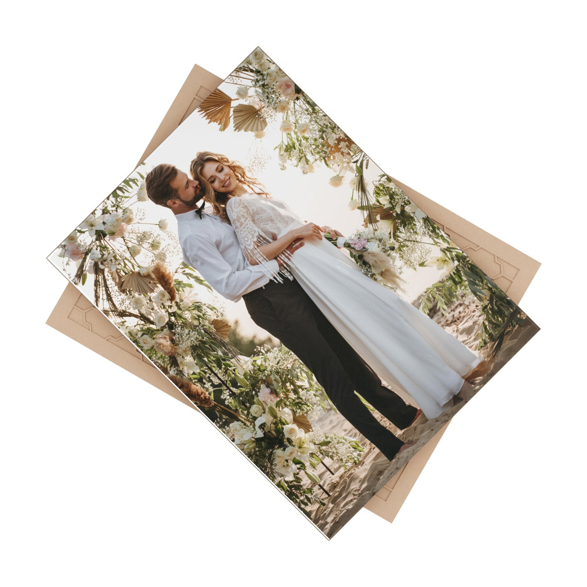 Personalisierte Fototafel aus Keramik – Hochzeit & Paar 20 × 25 cm