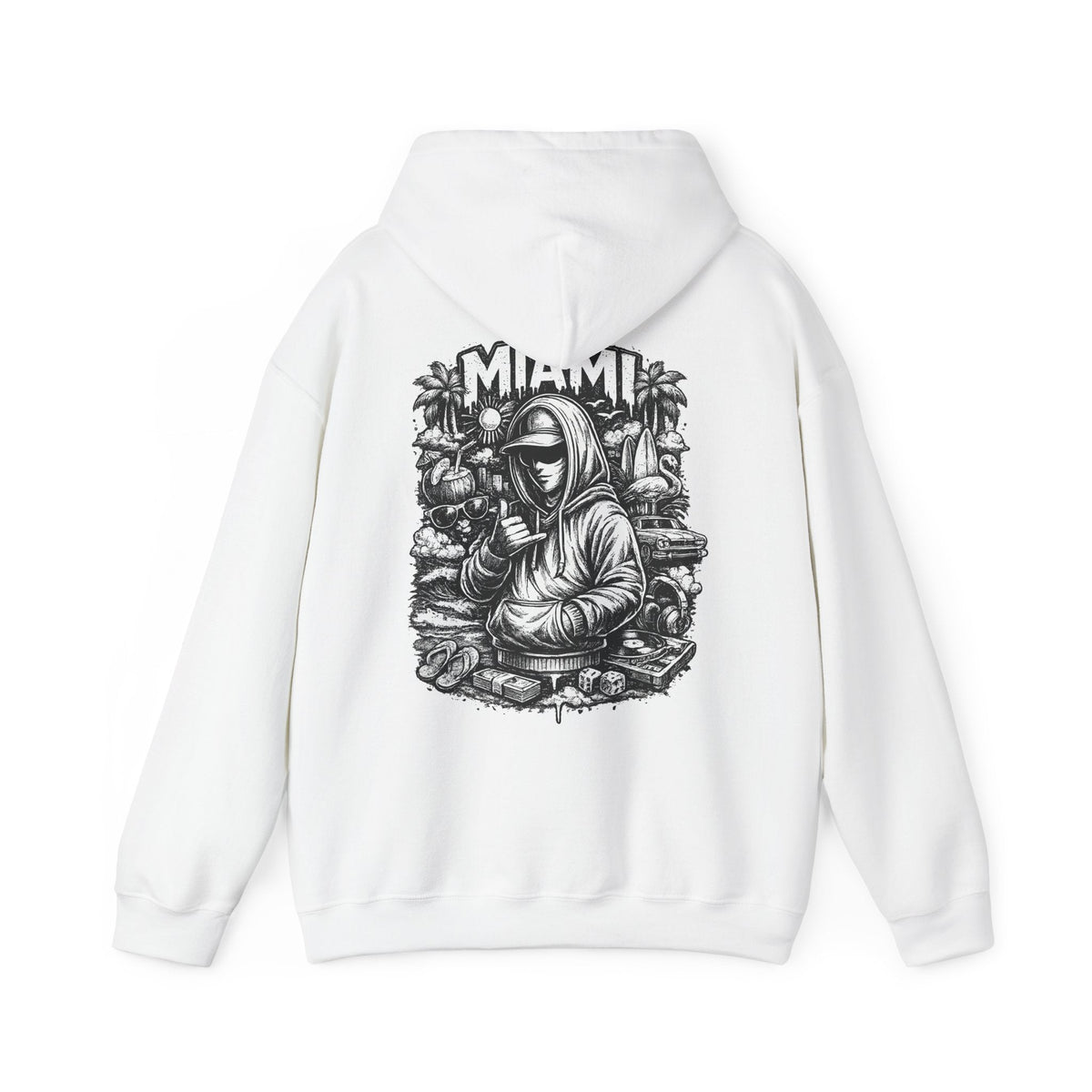 Miami Hoodie Streetwear Hoodie mit Grafik Urban Style Hoodie Hip Hop Hoodie Geschenk für Männer – Kalabula