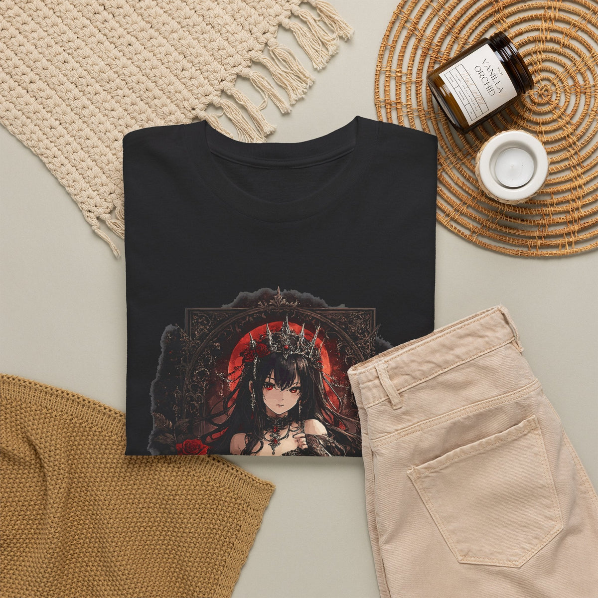 Queen of Darkness T-Shirt – Gothic Girl Dark Fantasy Grafik-T-Shirt