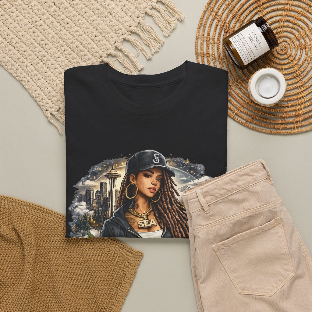 Seattle T-Shirt – Vintage Skyline, Kaffee & Porträt Grafik-T-Shirt