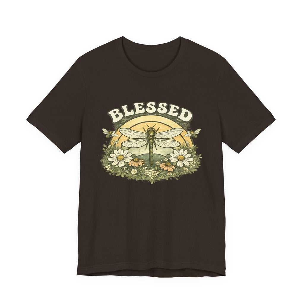 Blessed Dragonfly T-Shirt Blumen & Natur T-Shirt Boho & Glaube T-Shirt Vintage-Botanik Graphic