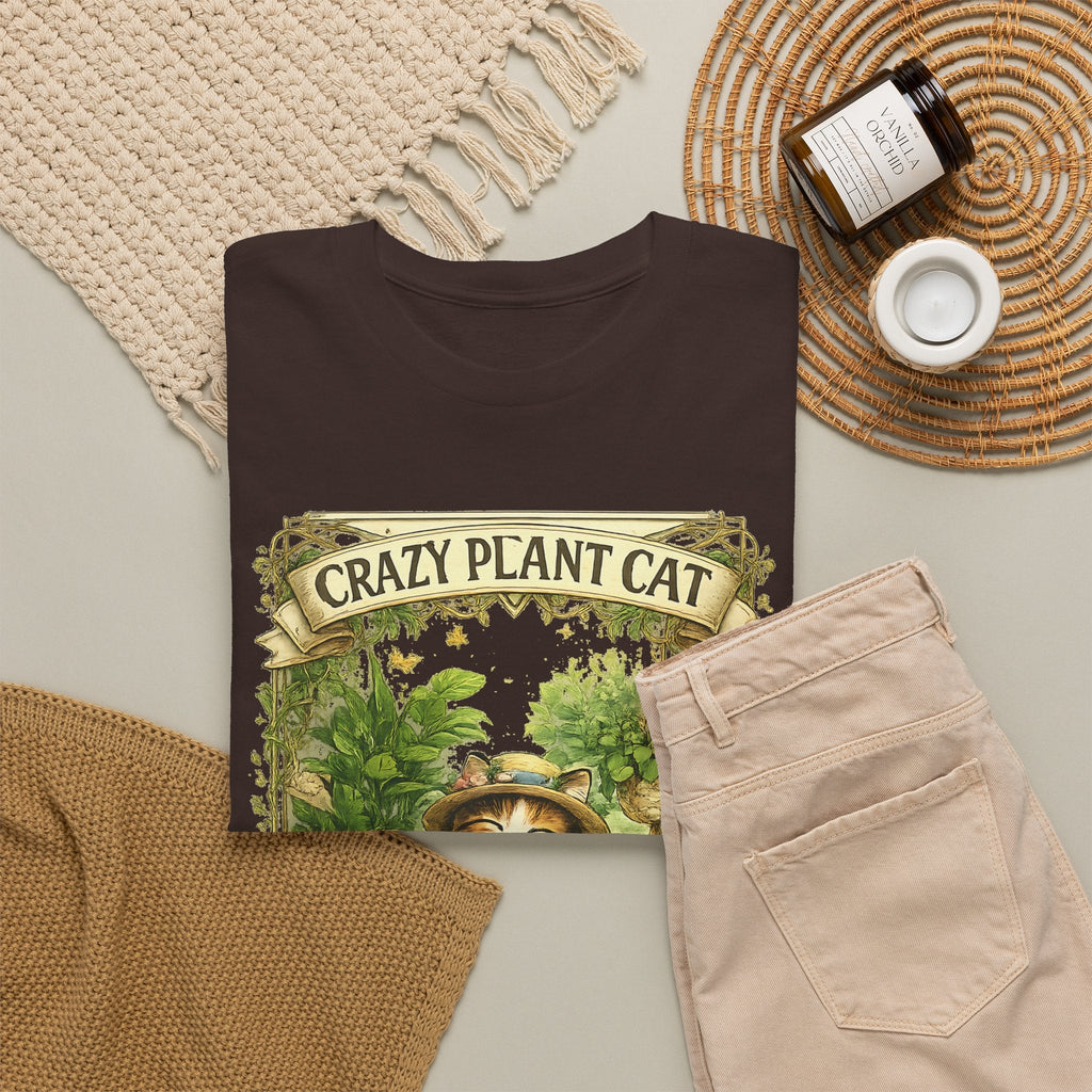 Crazy Plant Cat T-Shirt – Katze & Zimmerpflanzen Grafik-T-Shirt