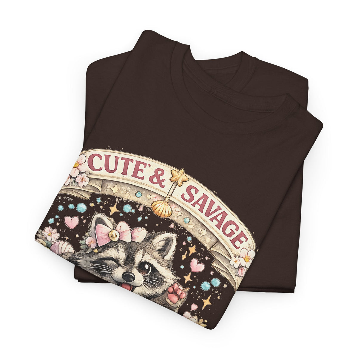 “Cute & Savage” T-Shirt – Lustiger Waschbär „Hot Mess Express“ Grafik-T-Shirt