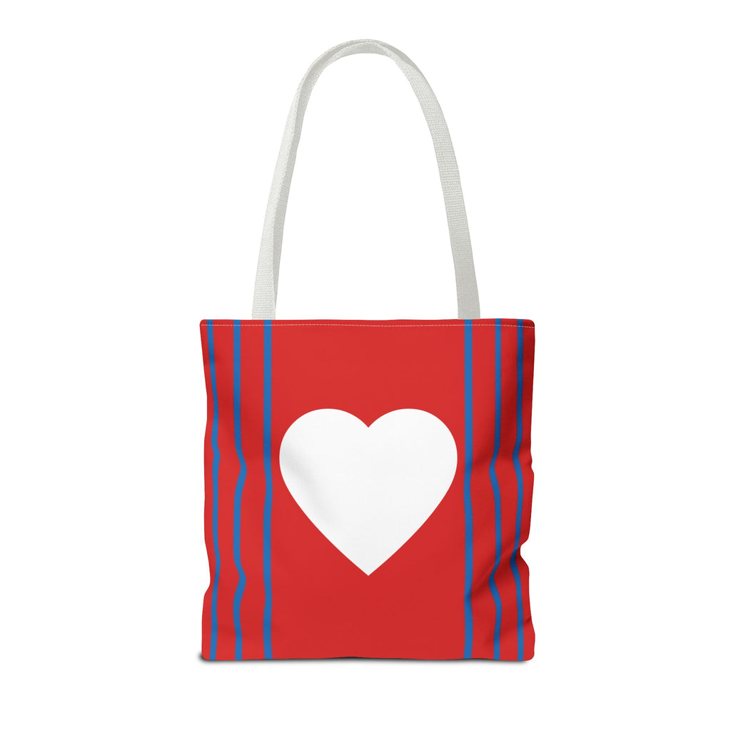 Herz Stofftasche – Rotes Design mit weißem Herz