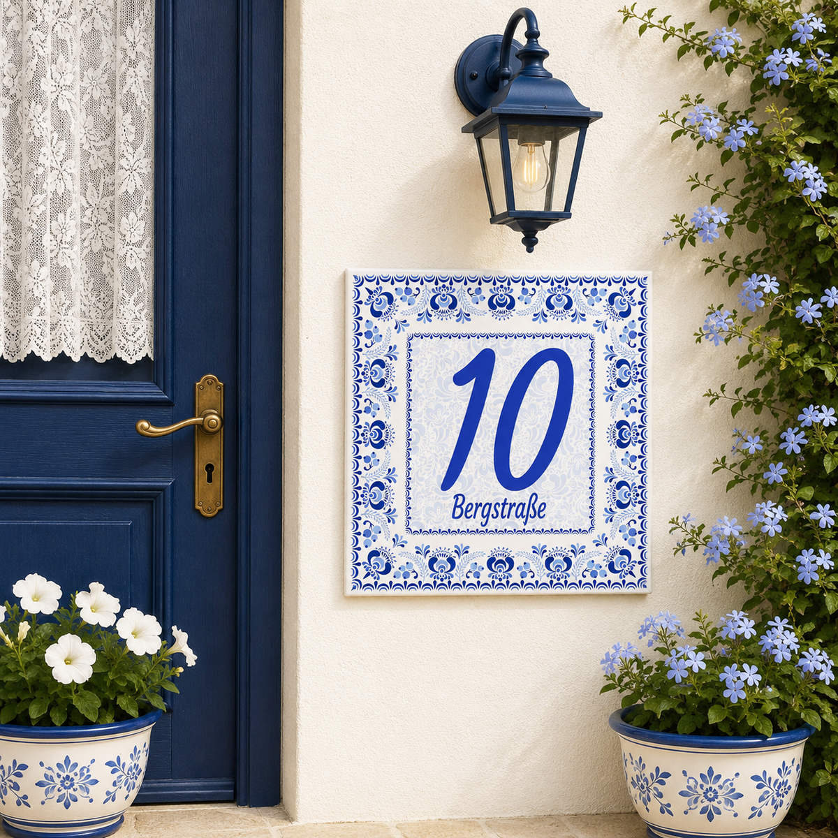 Personalisiertes Hausnummernschild Portofino – Keramik P12