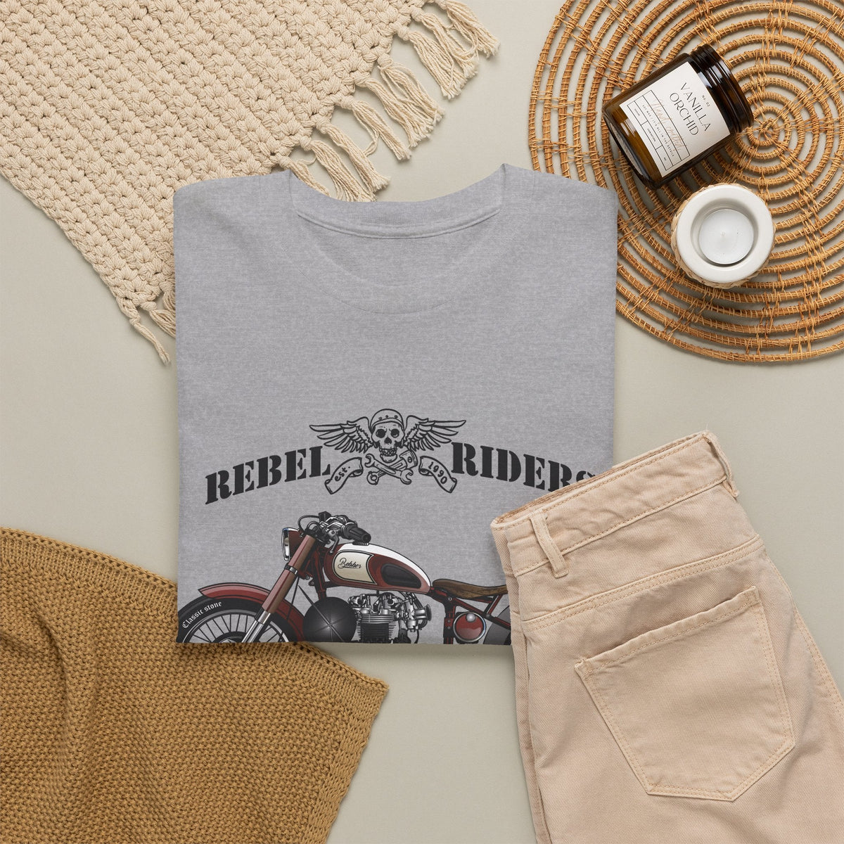 Rebel Riders T-Shirt – Vintage Motorrad & Biker Grafik-T-Shirt
