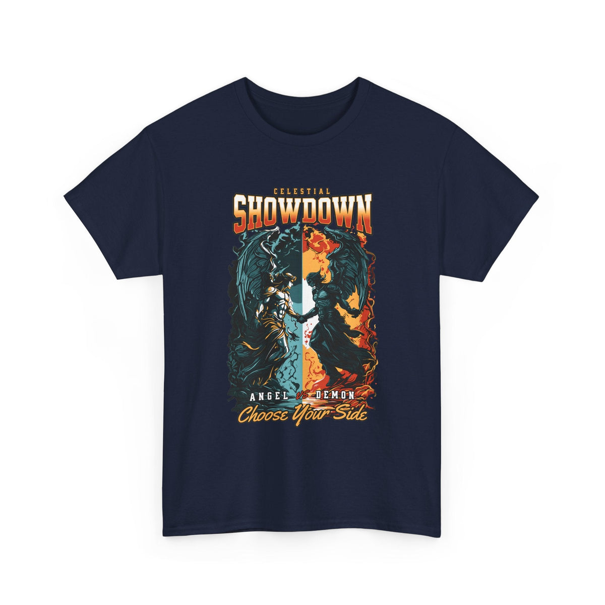 Angel vs. Demon T-Shirt – Dark Fantasy Engel vs. Dämon Grafik-T-Shirt