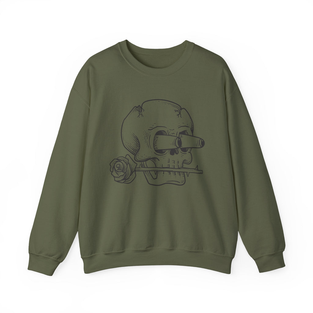 Totenkopf mit Rose Sweatshirt – Sweatshirt von Kalabula