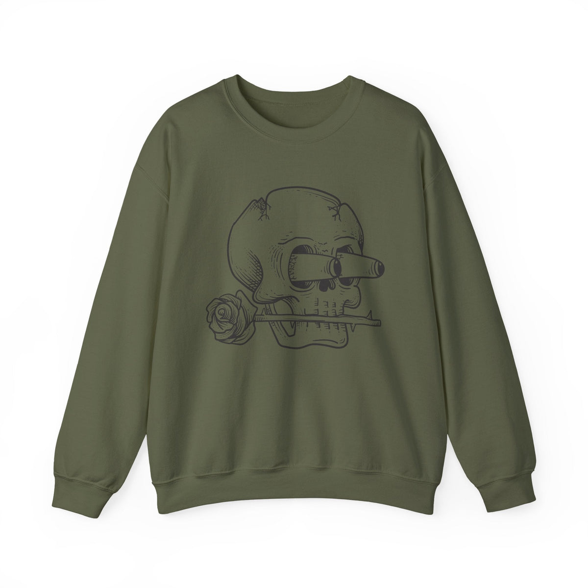 Totenkopf mit Rose Sweatshirt – Sweatshirt von Kalabula