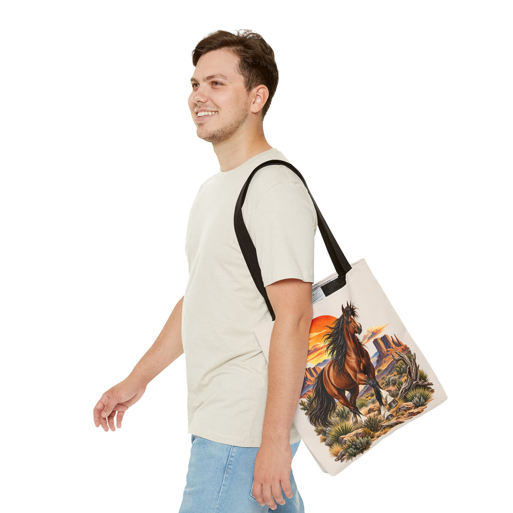 Pferde Stofftasche – Western Wildpferd Einkaufstasche X1