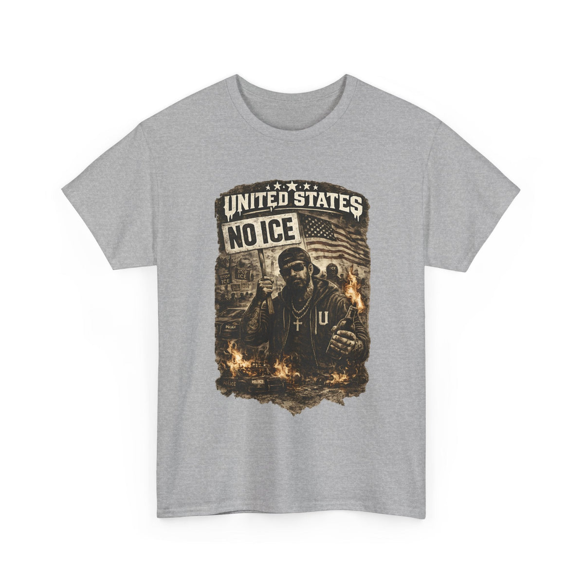 No ICE T-Shirt – USA Statement Streetwear Grafik-T-Shirt