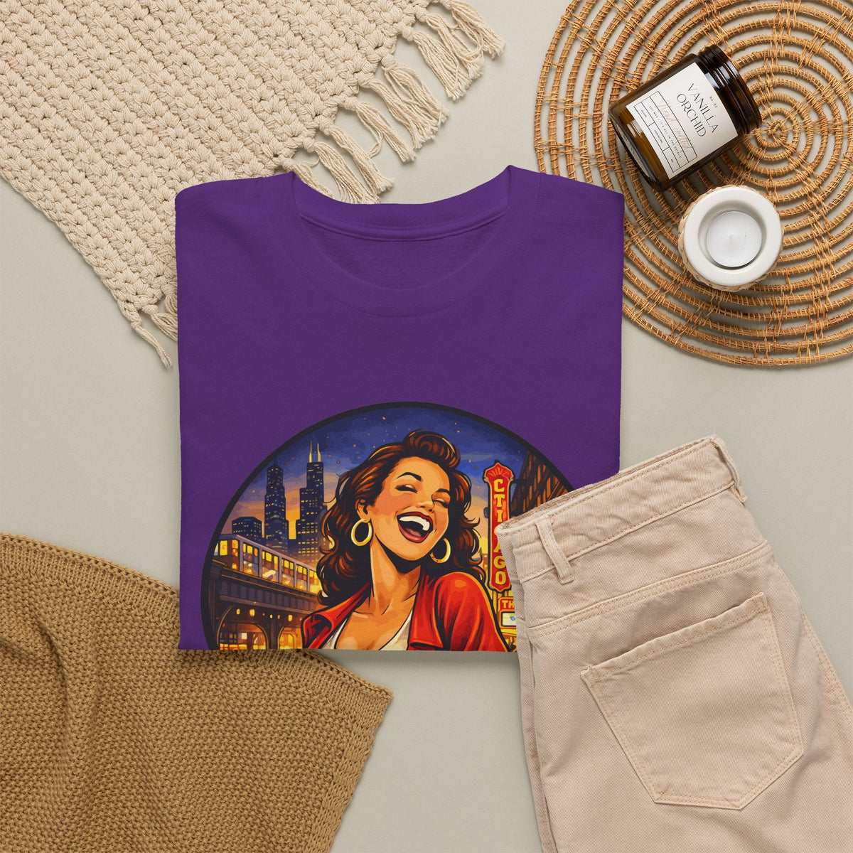 Chicago Skyline T-Shirt – Vintage Retro-Stadt Grafik-T-Shirt