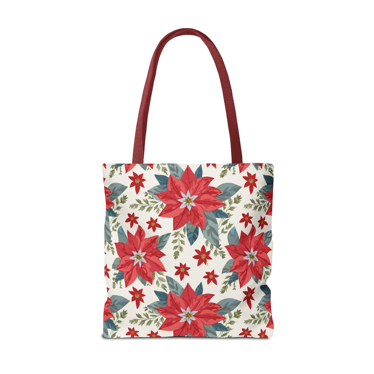 Weihnachtsstern Stofftasche – Festliches Blumenmuster