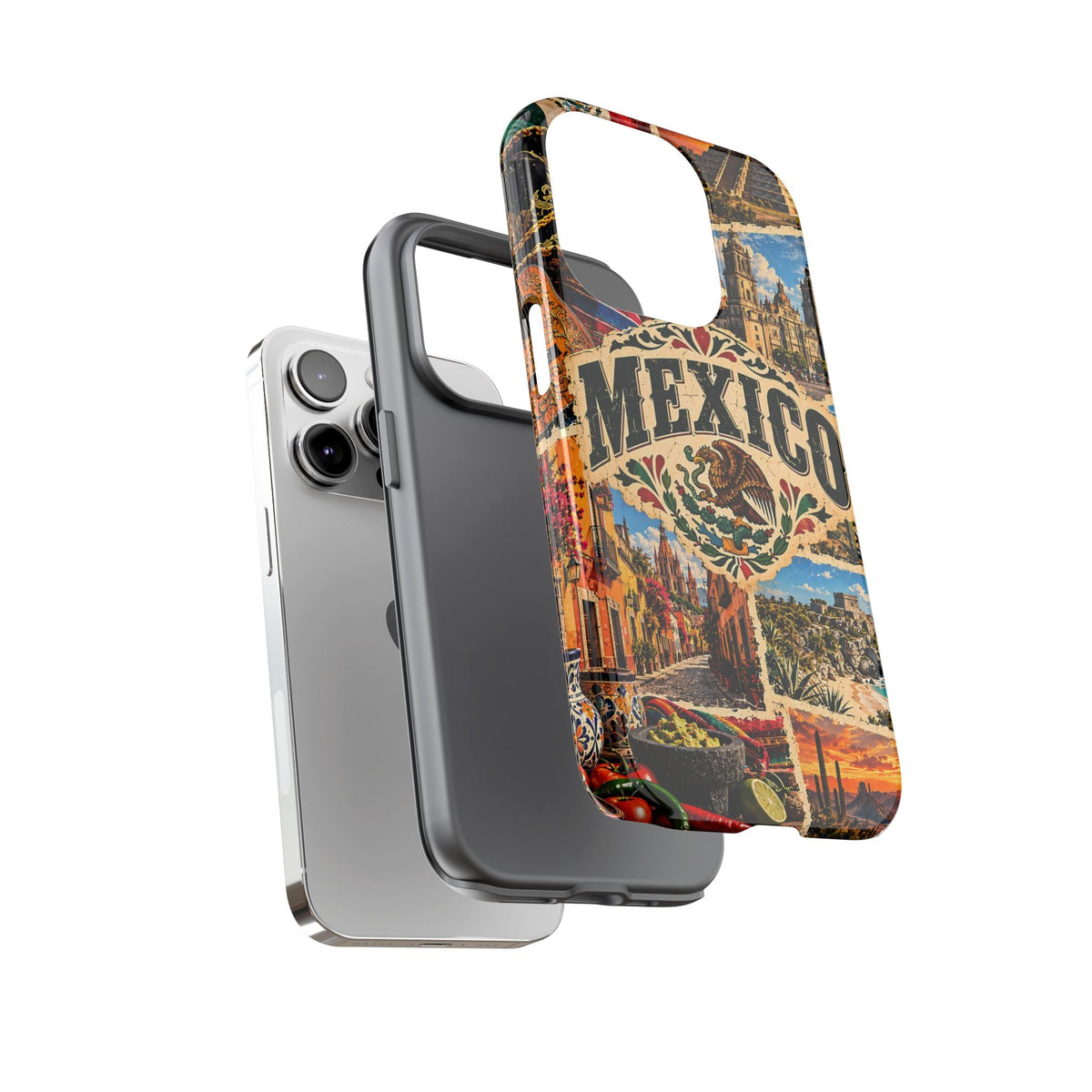 Mexiko-Reise-Collage Robuste Handyhülle – Mexikanisches Vintage-Design