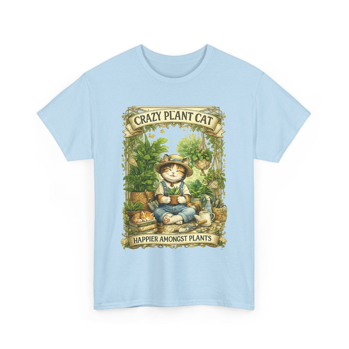 Crazy Plant Cat T-Shirt – Katze & Zimmerpflanzen Grafik-T-Shirt