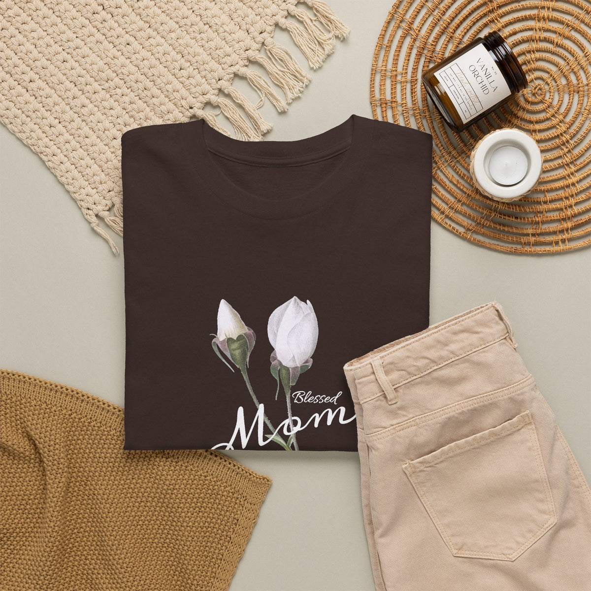 Mom Floral T-Shirt – Minimalistisches Damen-Baumwollshirt Grafik-T-Shirt